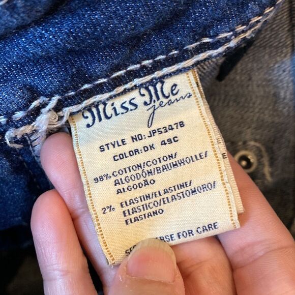 Miss Me Fleur De Lis Jewel Bootcut Jeans JP5347B Size 28 - Picture 8 of 12